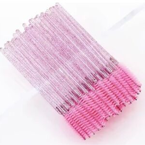 💕25 pcs Light Pink Glitter Disposable Brow/Lash Brushes💕